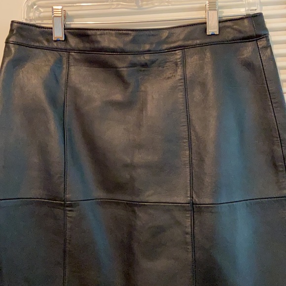 COLDWATER CREEK Black Leather Skirt - Picture 4 of 7
